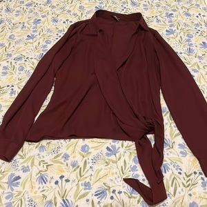 Venus wrap long sleeve blouse